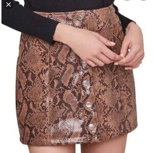 ASTR The Label Come Slither Snake Skin Mini Skirt